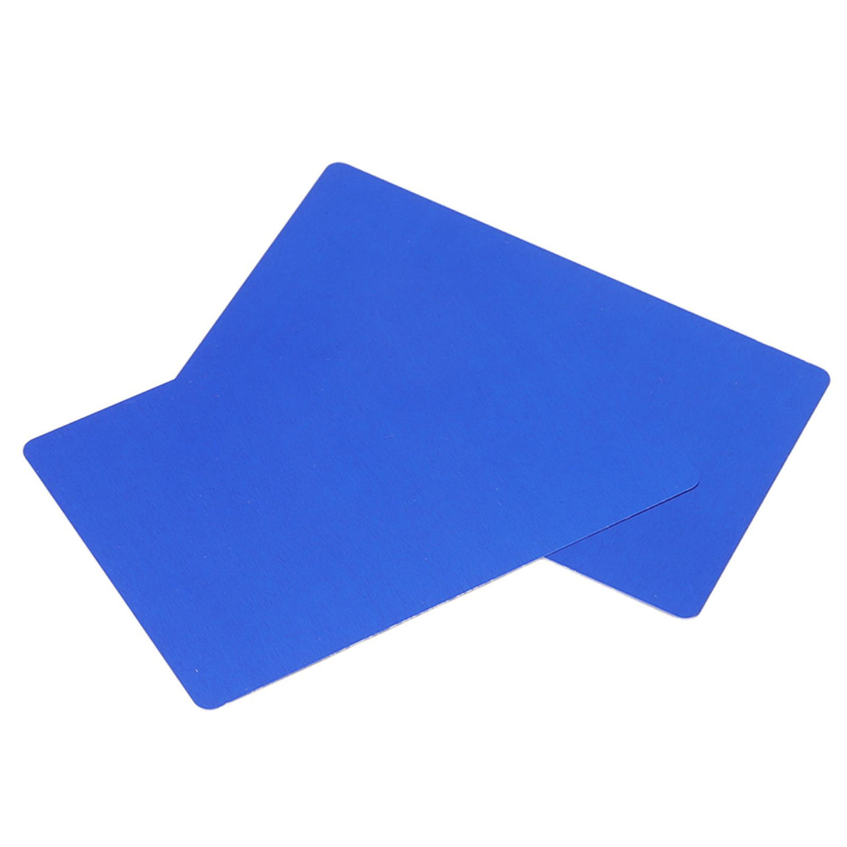 50PCS Business Name Card Laser Engraving Waterproof and Wear Resistant Aluminum Visiting Card for Company Blue