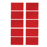 50PCS Business Name Card Laser Engraving Waterproof and Wear Resistant Aluminum Visiting Card for Company Red - Top-Down View