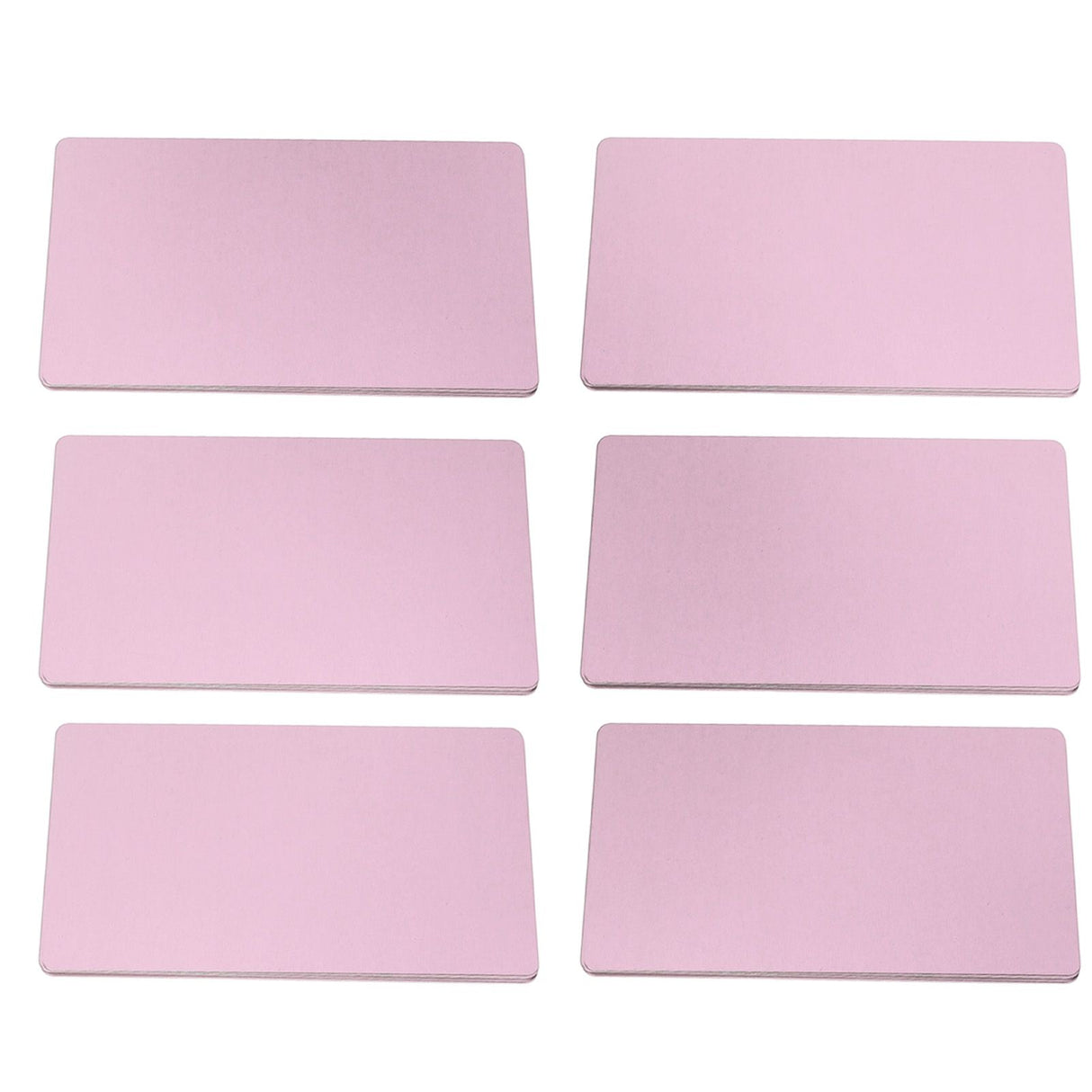 50PCS Business Name Card Laser Engraving Waterproof and Wear Resistant Aluminum Visiting Card for Company Rose Gold