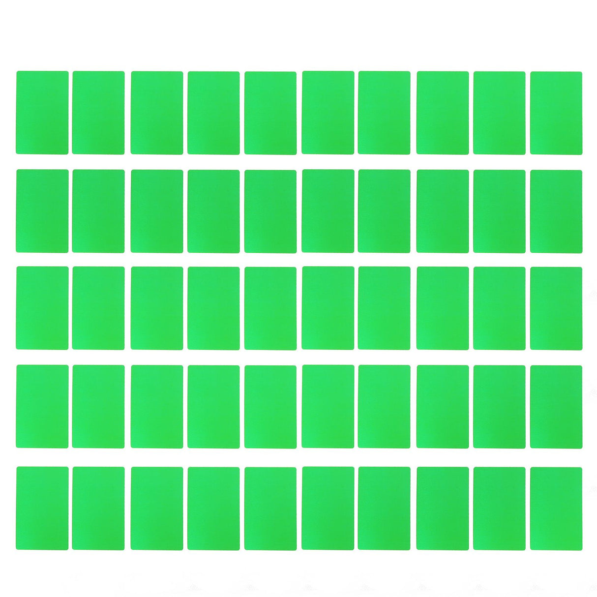 50PCS Business Name Card Laser Engraving Waterproof and Wear Resistant Aluminum Visiting Card for Company Green