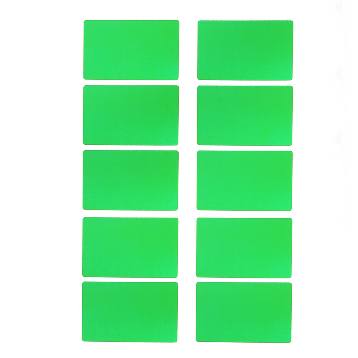 50PCS Business Name Card Laser Engraving Waterproof and Wear Resistant Aluminum Visiting Card for Company Green