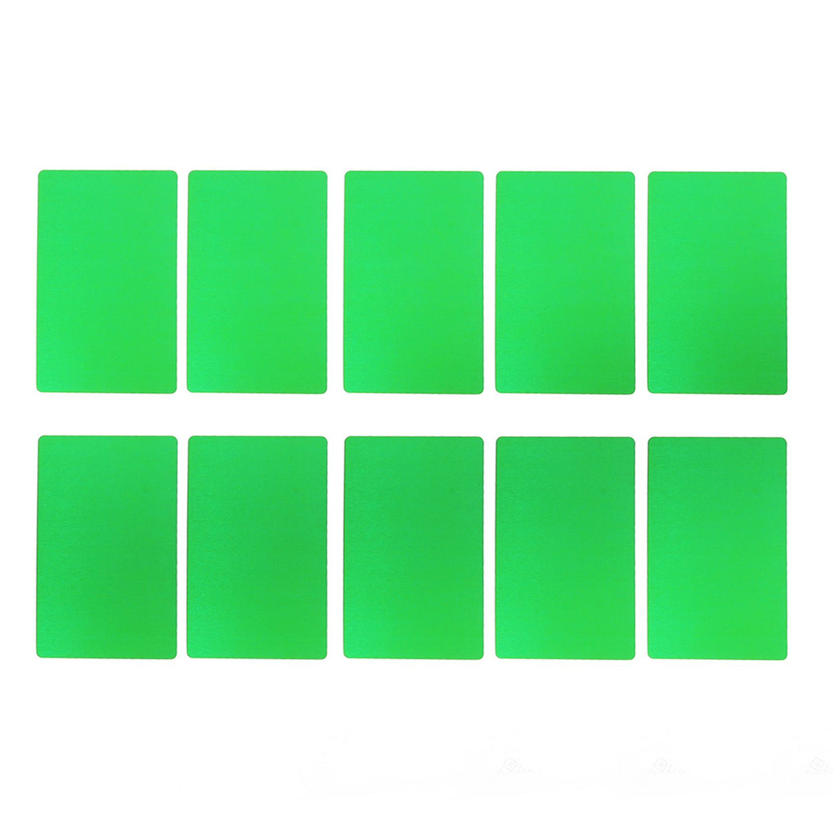 50PCS Business Name Card Laser Engraving Waterproof and Wear Resistant Aluminum Visiting Card for Company Green