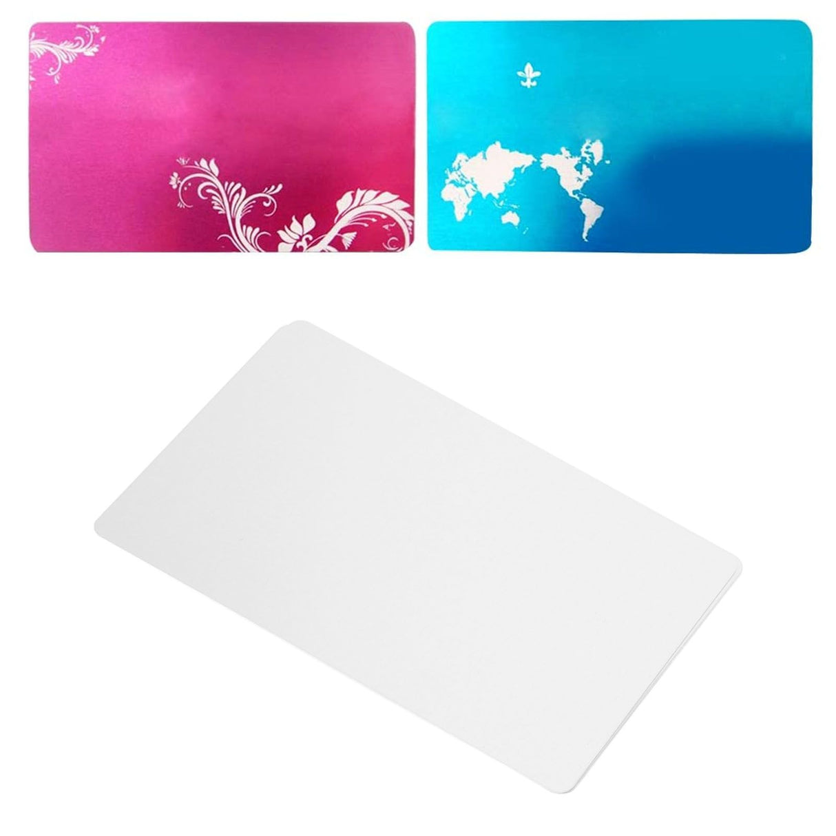 50 Sheets Metal Business Card Heat Transfer Aluminum Business Cards Blanks DIY Craft Supplies Pearl White