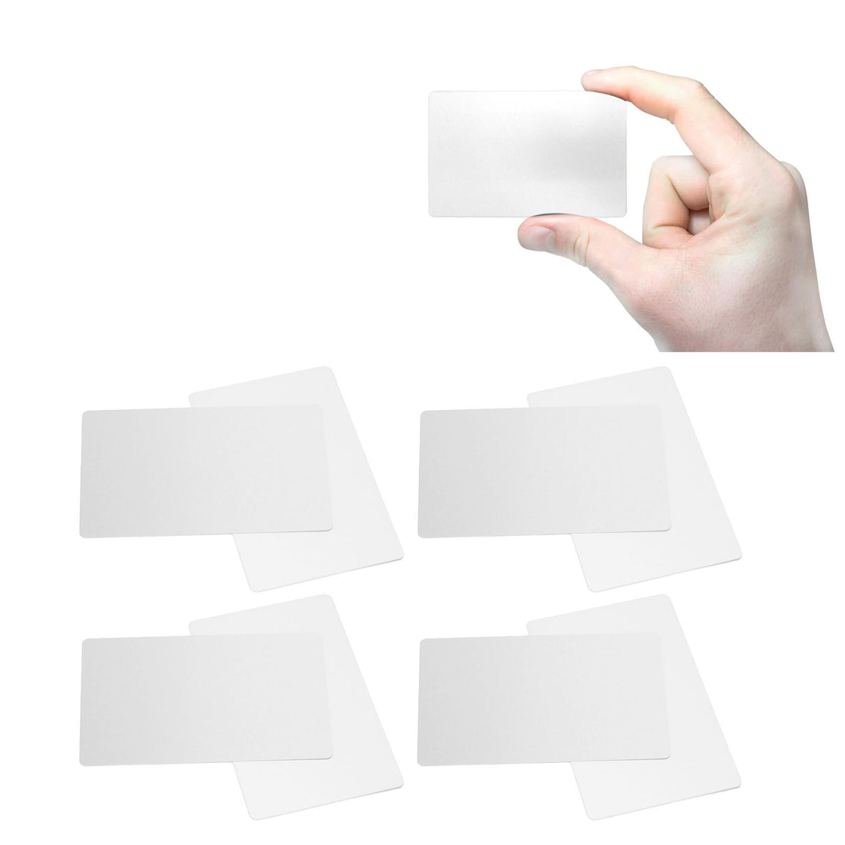50 Sheets Metal Business Card Heat Transfer Aluminum Business Cards Blanks DIY Craft Supplies Pearl White