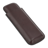Leather Cigar Case Portable 2 Finger Cigar Holder for Travel Business Trip Boyfriend Gifts Deep Coffee