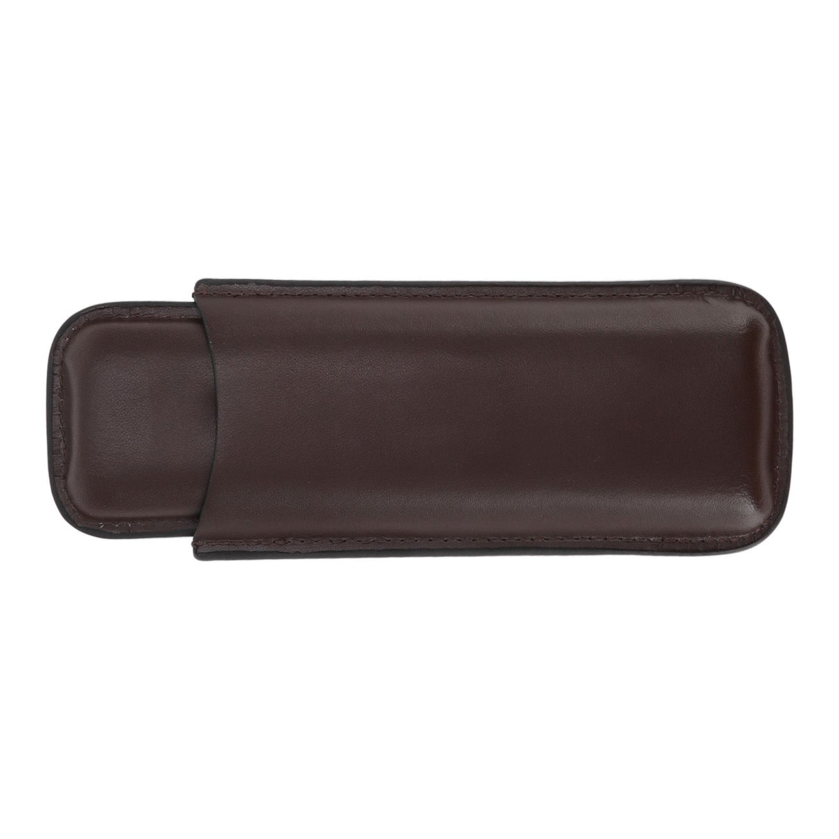 Leather Cigar Case Portable 2 Finger Cigar Holder for Travel Business Trip Boyfriend Gifts Deep Coffee