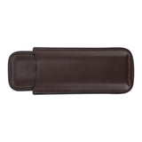 Leather Cigar Case Portable 2 Finger Cigar Holder for Travel Business Trip Boyfriend Gifts Deep Coffee - Side View