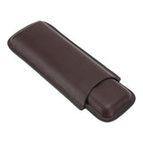 Leather Cigar Case Portable 2 Finger Cigar Holder for Travel Business Trip Boyfriend Gifts Deep Coffee