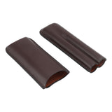 Leather Cigar Case Portable 2 Finger Cigar Holder for Travel Business Trip Boyfriend Gifts Deep Coffee