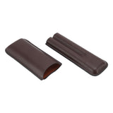 Leather Cigar Case Portable 2 Finger Cigar Holder for Travel Business Trip Boyfriend Gifts Deep Coffee