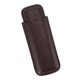Leather Cigar Case Portable 2 Finger Cigar Holder for Travel Business Trip Boyfriend Gifts Deep Coffee