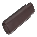 Leather Cigar Case Portable 2 Finger Cigar Holder for Travel Business Trip Boyfriend Gifts Deep Coffee