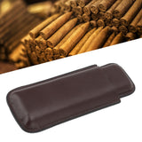 Leather Cigar Case Portable 2 Finger Cigar Holder for Travel Business Trip Boyfriend Gifts Deep Coffee - Extra Image