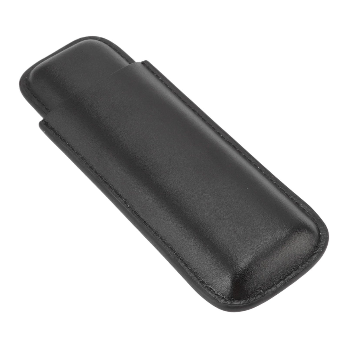 Leather Cigar Case Portable 2 Finger Cigar Holder for Travel Business Trip Boyfriend Gifts Black