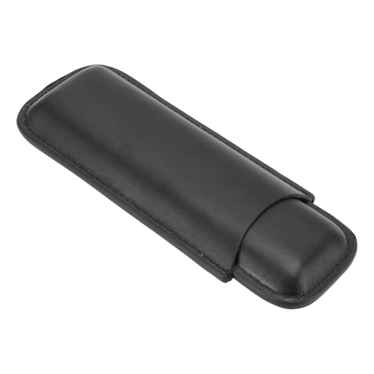 Leather Cigar Case Portable 2 Finger Cigar Holder for Travel Business Trip Boyfriend Gifts Black