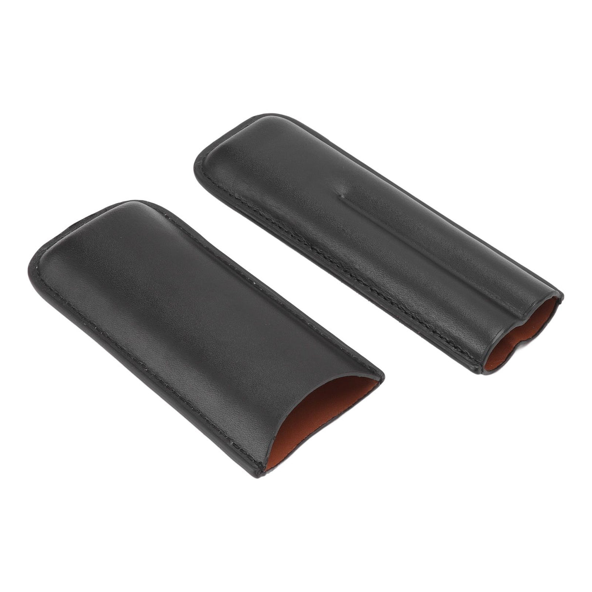 Leather Cigar Case Portable 2 Finger Cigar Holder for Travel Business Trip Boyfriend Gifts Black