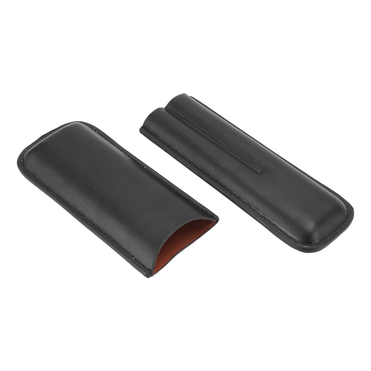 Leather Cigar Case Portable 2 Finger Cigar Holder for Travel Business Trip Boyfriend Gifts Black