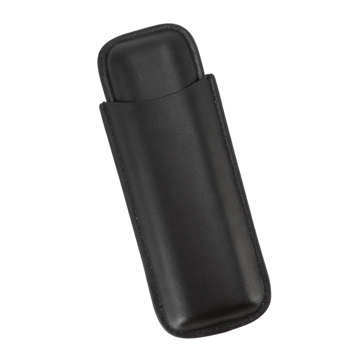 Leather Cigar Case Portable 2 Finger Cigar Holder for Travel Business Trip Boyfriend Gifts Black