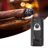 Cigar Leather Case Cedarwood Liner Portable 3pcs Cigar Holder Cigar Humidor Case with Cutter for Travel Black - Extra Image
