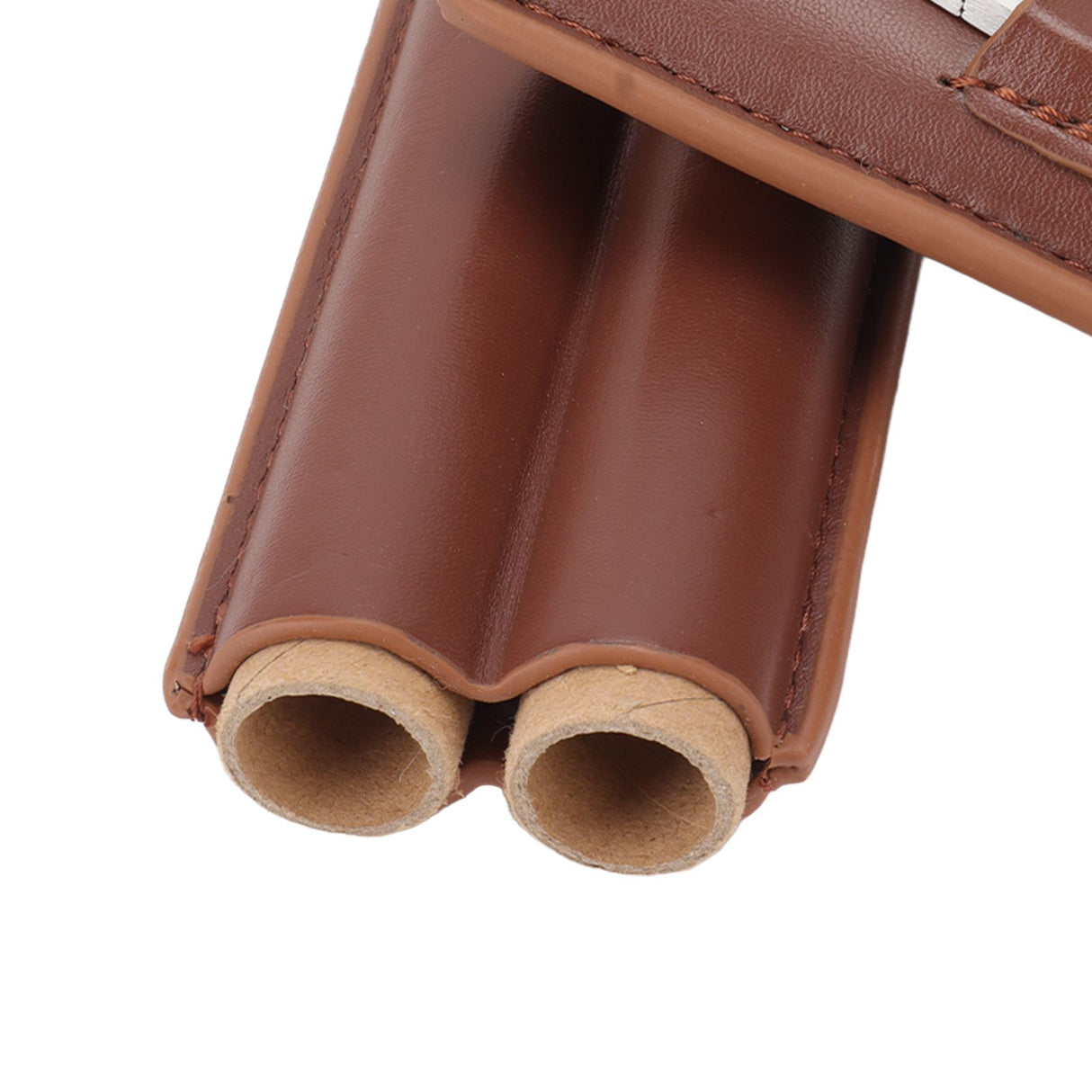 Travel Cigar Case Leather Portable with Cigar Clipper Cigar Holder for 2 Cigars Business Office