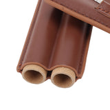 Travel Cigar Case Leather Portable with Cigar Clipper Cigar Holder for 2 Cigars Business Office