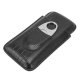 Cigar Leather Case Travel Portable Cigar Holder with Cigar Cutter Accessories Set for Gift Giving - 45-Degree Angle