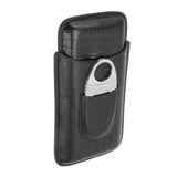 Cigar Leather Case Travel Portable Cigar Holder with Cigar Cutter Accessories Set for Gift Giving