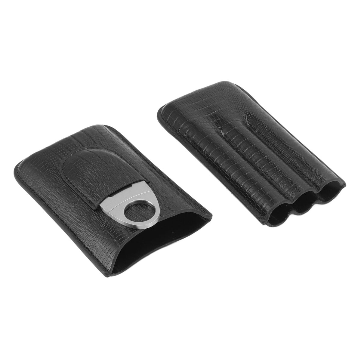 Cigar Leather Case Travel Portable Cigar Holder with Cigar Cutter Accessories Set for Gift Giving