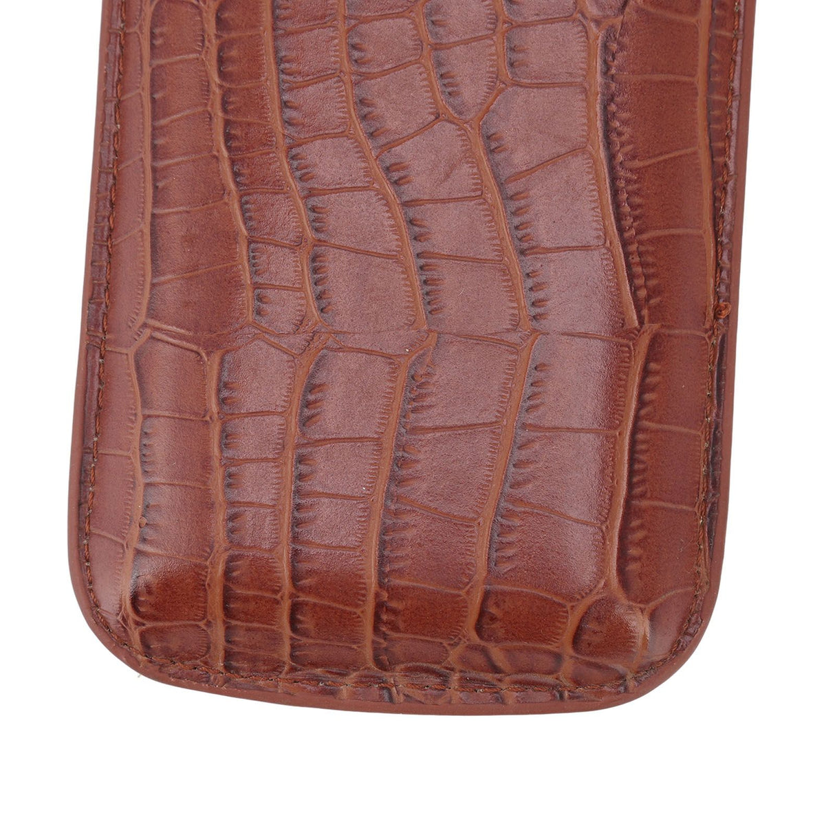 3 Finger Cigar Case High Grade Leather Travel Portable Cigar Holder with Cutter Coffee