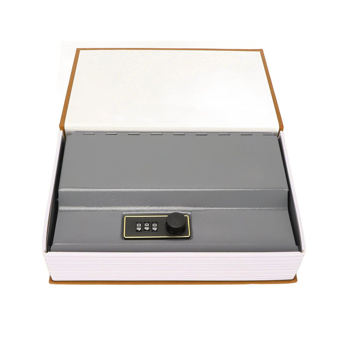 Book Safe Small Diversion Book Safe Storage Lock Box Money Coins Cards Hiding Box with Combination Lock Brown