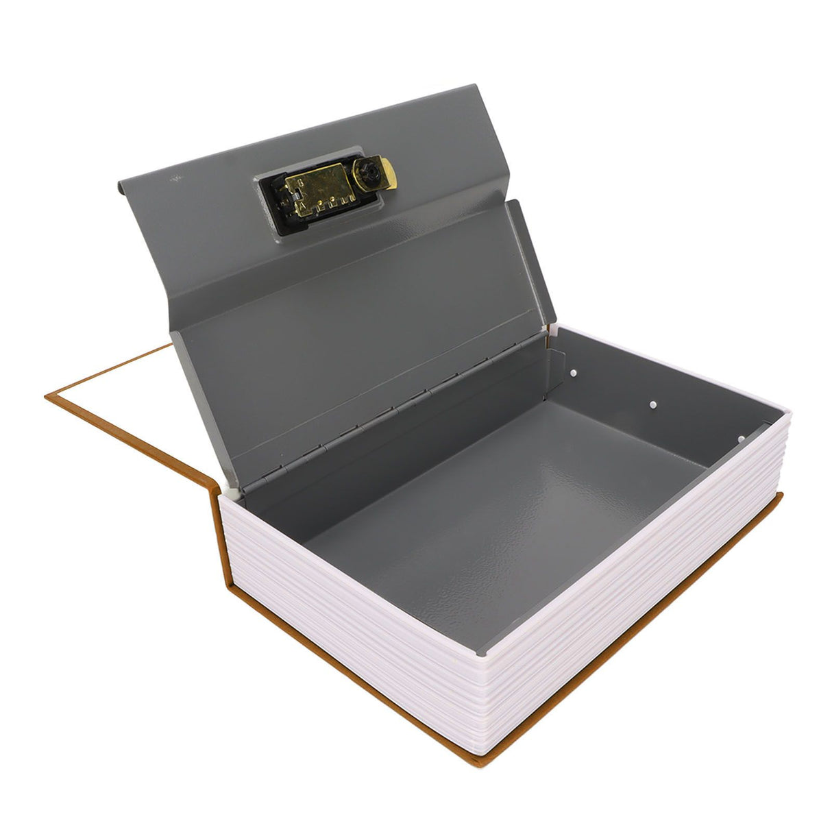 Book Safe Small Diversion Book Safe Storage Lock Box Money Coins Cards Hiding Box with Combination Lock Brown