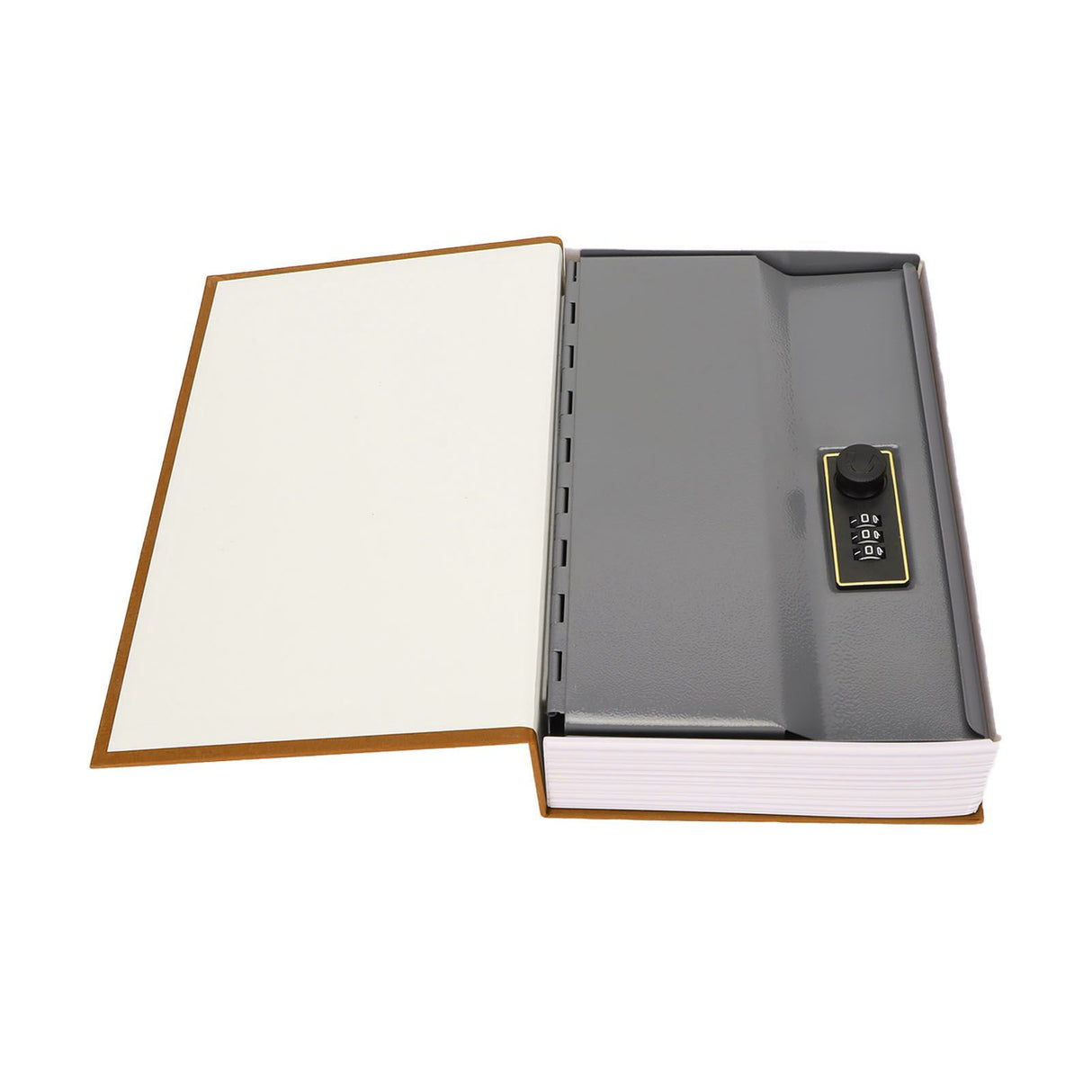 Book Safe Small Diversion Book Safe Storage Lock Box Money Coins Cards Hiding Box with Combination Lock Brown