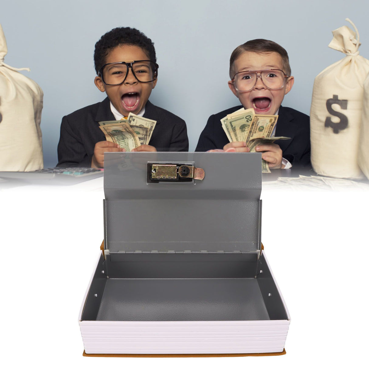 Book Safe Small Diversion Book Safe Storage Lock Box Money Coins Cards Hiding Box with Combination Lock Brown