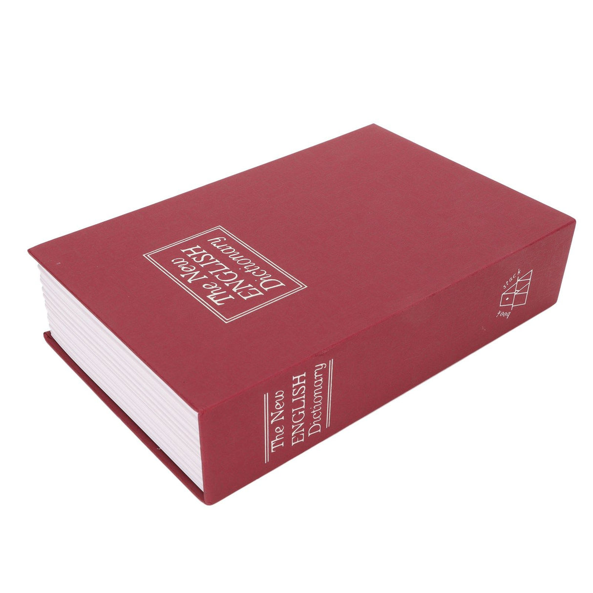 Book Safe Stainless Steel Liner Decorative ABS Material Humanized Design Protective Soft Touch Savings Bank with Key Red