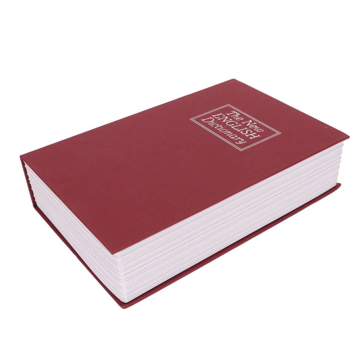 Book Safe Stainless Steel Liner Decorative ABS Material Humanized Design Protective Soft Touch Savings Bank with Key Red