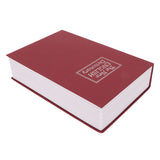Book Safe Stainless Steel Liner Decorative ABS Material Humanized Design Protective Soft Touch Savings Bank with Key Red - Rear View