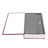 Book Safe Stainless Steel Liner Decorative ABS Material Humanized Design Protective Soft Touch Savings Bank with Key Red - Low Angle