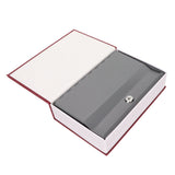 Book Safe Stainless Steel Liner Decorative ABS Material Humanized Design Protective Soft Touch Savings Bank with Key Red