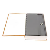 Book Safe Stainless Steel Liner Decorative ABS Material Humanized Design Protective Soft Touch Savings Bank with Key Brown