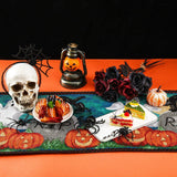 Table Runner Cotton and Linen for Halloween Decorations Home Dining Table 33x180cm - 45-Degree Angle