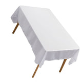 Tablecloth Rectangle White Table Cover Cloth Polyester 145x305cm for Dining Room Wedding Banquet Hotel - Front View