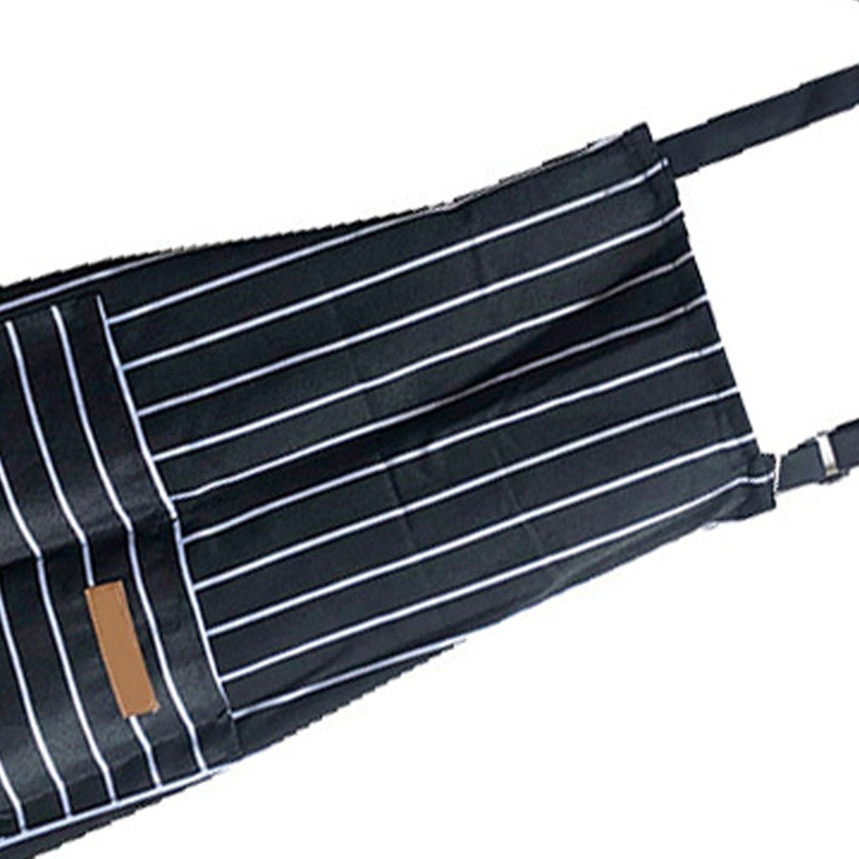 2 Pcs Kitchen Cooking Apron with 2 Pockets Adjustable Bib Chef Apron for Men Women Black Strip