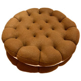 Cookie Cushion Cute Soft Breathable PP Cotton Filling Seating Cushion for Dormitory Bedroom Bedside 450g Chocolate