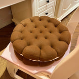 Cookie Cushion Cute Soft Breathable PP Cotton Filling Seating Cushion for Dormitory Bedroom Bedside 450g Chocolate