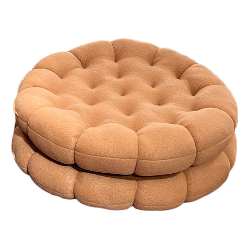 Cookie Cushion Cute Soft Breathable PP Cotton Filling Seating Cushion for Dormitory Bedroom Bedside 450g Apricot