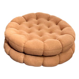 Cookie Cushion Cute Soft Breathable PP Cotton Filling Seating Cushion for Dormitory Bedroom Bedside 450g Apricot