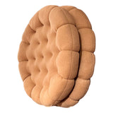 Cookie Cushion Cute Soft Breathable PP Cotton Filling Seating Cushion for Dormitory Bedroom Bedside 450g Apricot