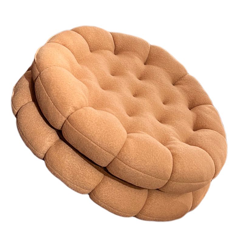 Cookie Cushion Cute Soft Breathable PP Cotton Filling Seating Cushion for Dormitory Bedroom Bedside 450g Apricot