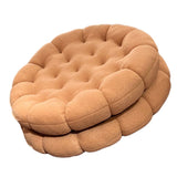 Cookie Cushion Cute Soft Breathable PP Cotton Filling Seating Cushion for Dormitory Bedroom Bedside 450g Apricot