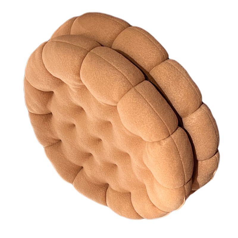 Cookie Cushion Cute Soft Breathable PP Cotton Filling Seating Cushion for Dormitory Bedroom Bedside 450g Apricot